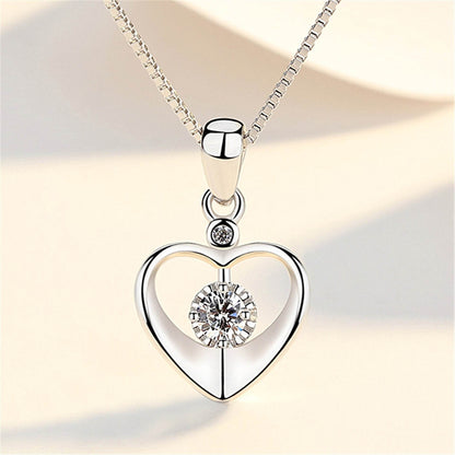 Buy Center Heart Pendant Necklace - Elegant Couple Clavicle Chain - Buy Center