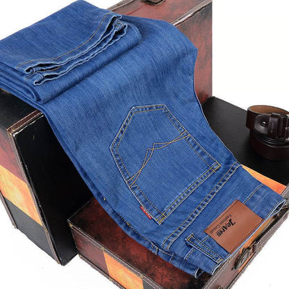 Men's Loose Straight Casual Work Stretch Jeans - Versatile and Comfortable - Buy Center