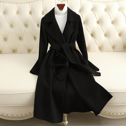 Slim Fit Cashmere Coat - Elegant Over-The-Knee Style in Multiple Colors - Buy Center