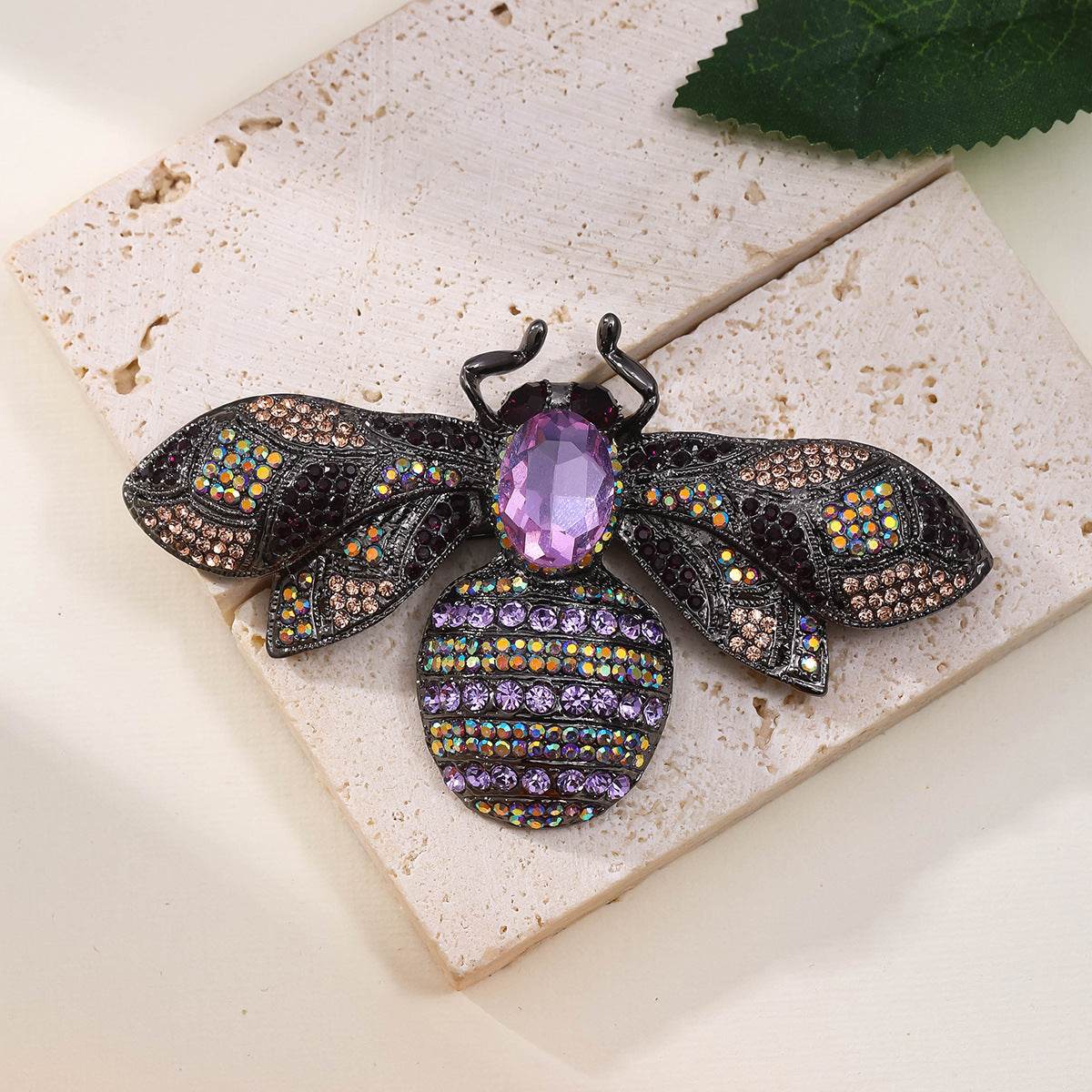 Antique Style Fully Jeweled Bee Brooch - Vintage Elegance & Modern Charm - Buy Center