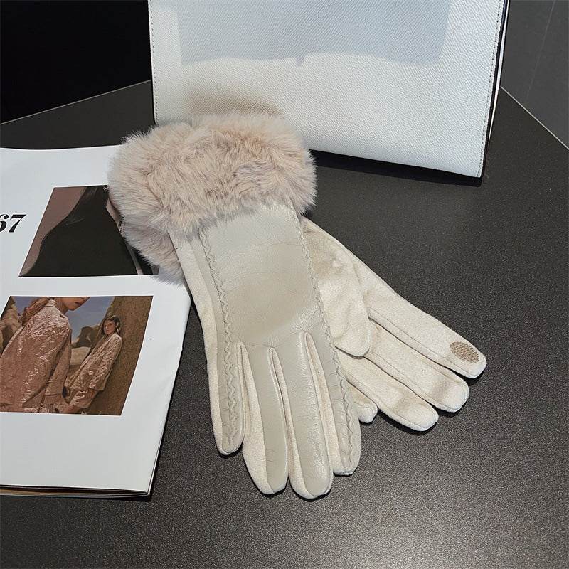 PU Leather Suede Gloves for Women - Touch Screen & Winter Warmth - Buy Center
