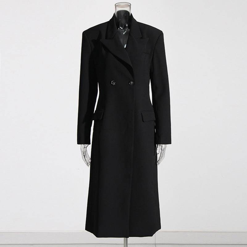 Buycenter Elegant Black Trench Coat - Women's Fashionable Outerwear - Buy Center