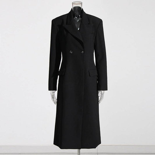 Buycenter Elegant Black Trench Coat - Women's Fashionable Outerwear - Buy Center
