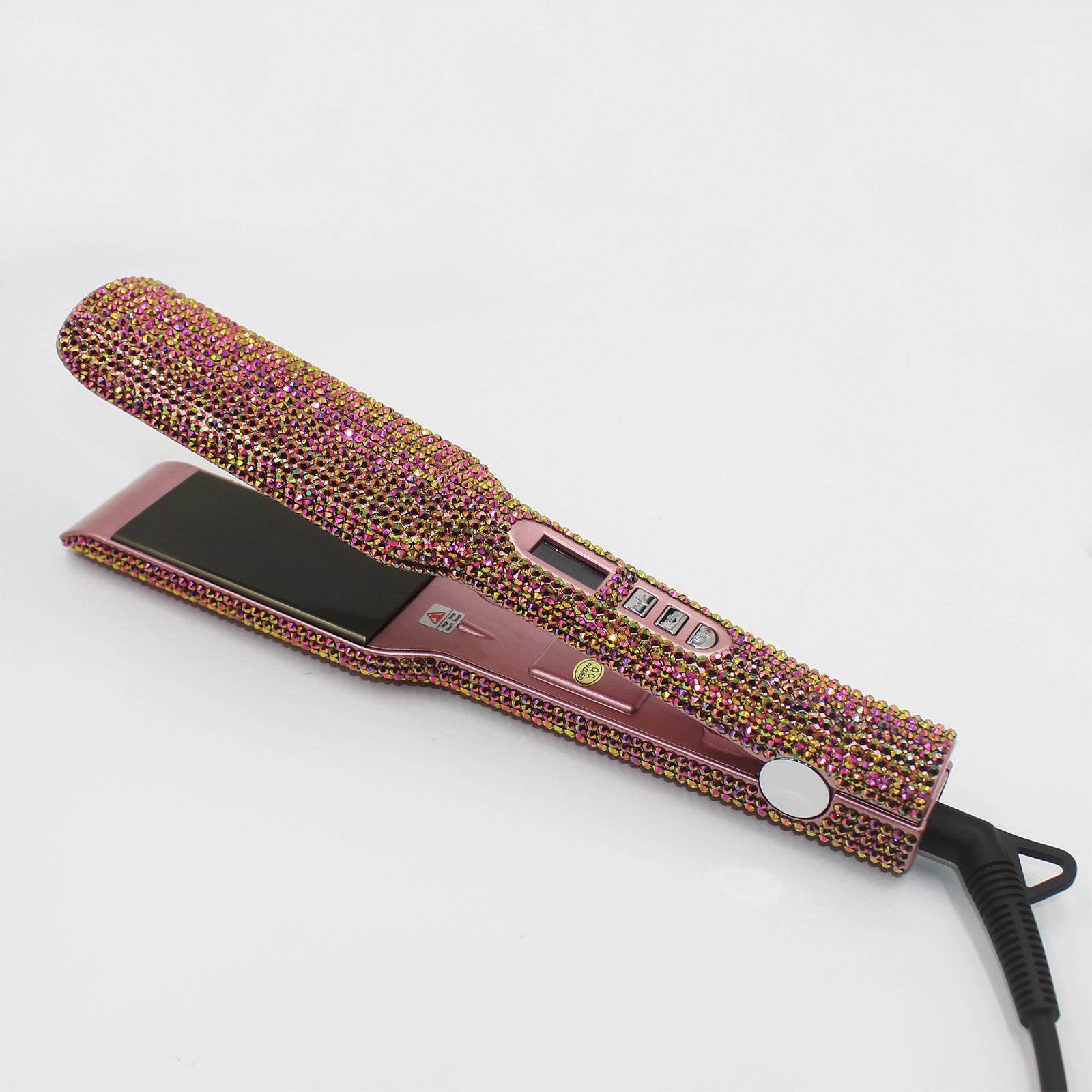 Wide Plate Rhinestone Quartz Hair Straightener - High Temp Titanium Style - Buy Center