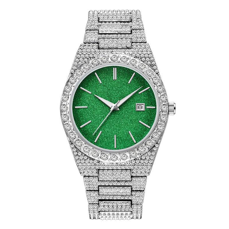 Stylish Men's Diamond Calendar Quartz Watch - Modern Design for Everyday Use - Buy Center