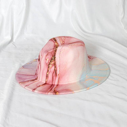 Buycenter Gold-Plated Fedora Hat - Double-Sided Color Matching Style - Buy Center