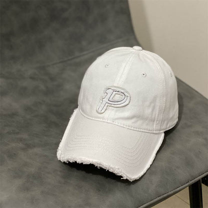 Buycenter Edged P Letter Baseball Cap - Soft, Stylish for Couples - Buy Center