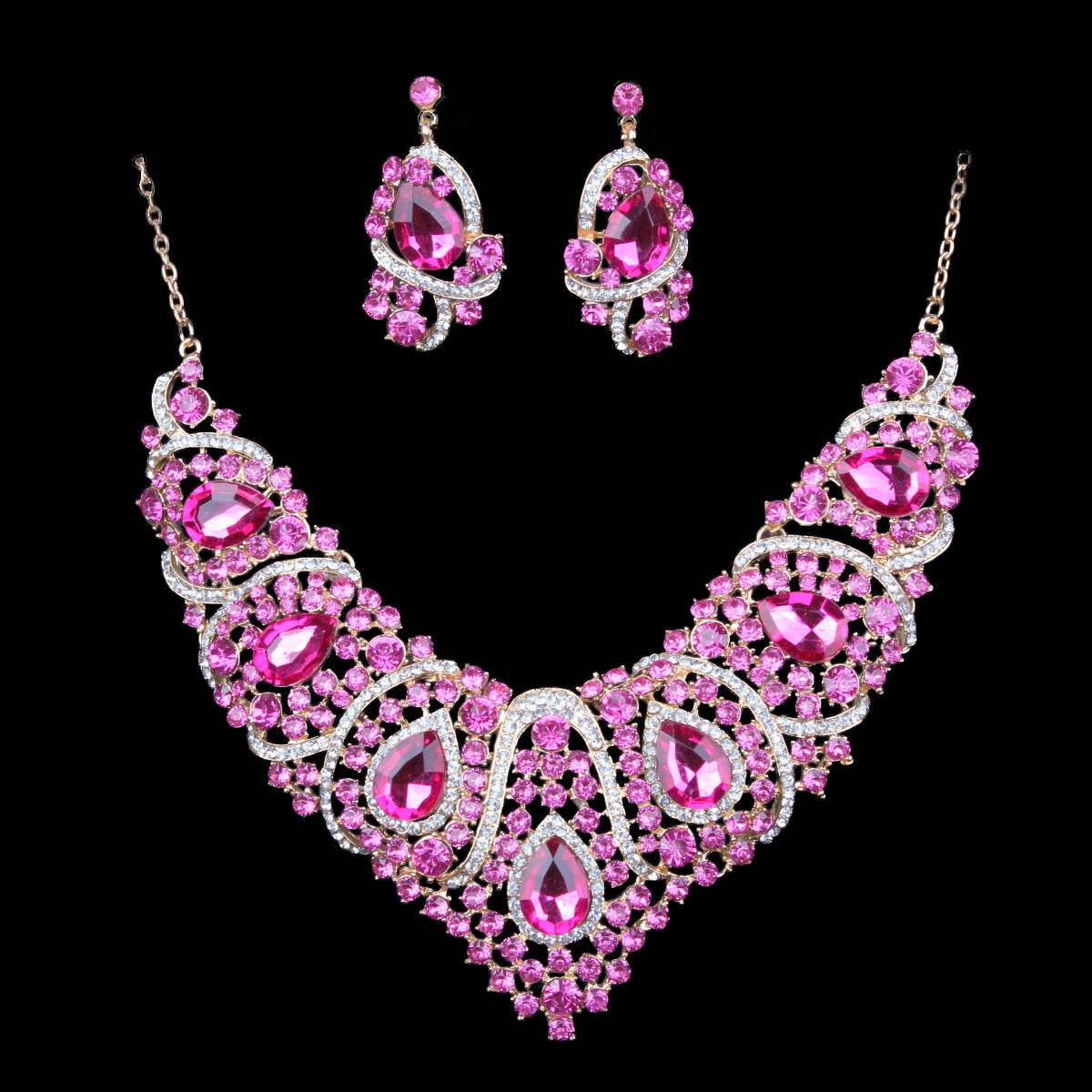 Colorful Bridal Necklace & Earring Set - Geometric Gemstone Jewelry 2025 - Buy Center