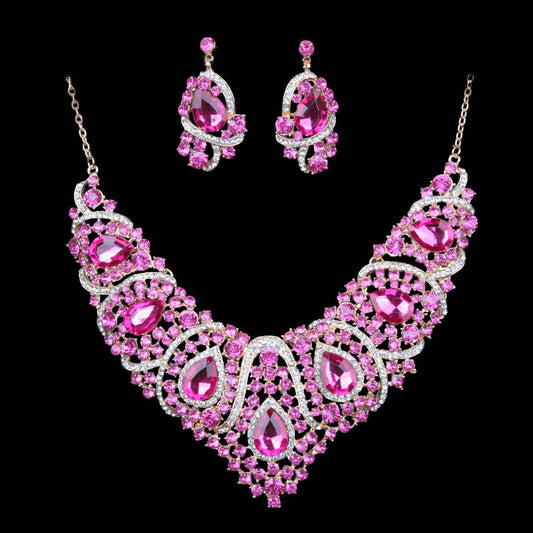 Colorful Bridal Necklace & Earring Set - Geometric Gemstone Jewelry 2025 - Buy Center