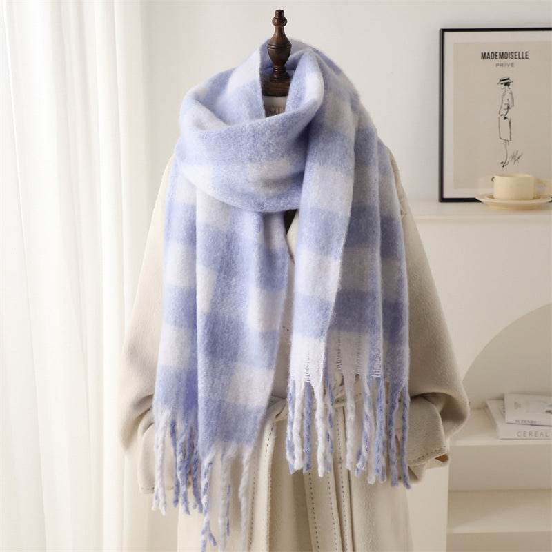 Warm Plaid Winter Scarf for Men & Women - Stylish Knitted Accessory - Buy Center