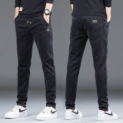 Stretch Denim Casual Men's Trousers - Lightweight & Mid Waist Design - Buy Center