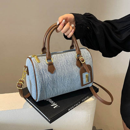 Buycenter Women's Retro Denim Handbag - Trendy Shoulder Bag in Blue - Buy Center