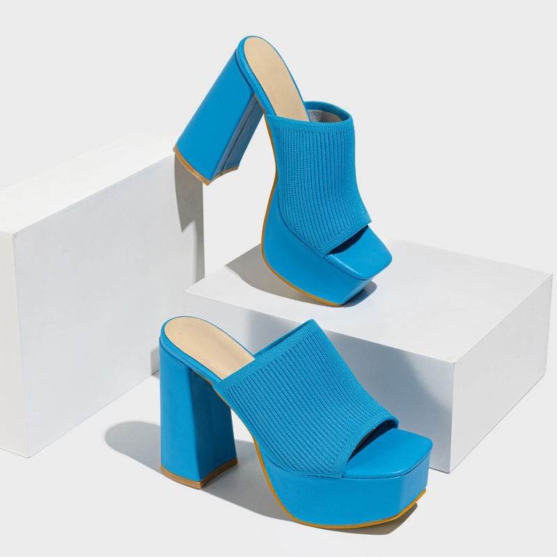 Buycenter Women's Summer Chunky Heel Slippers - Waterproof Outdoor Fashion - Buy Center