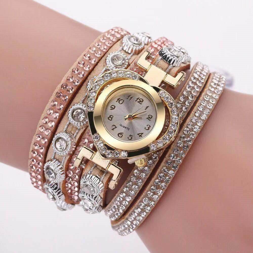 Buy Center Heart Shape Bracelet Watch - Multi-Color Diamond Dial for Women - Buy Center