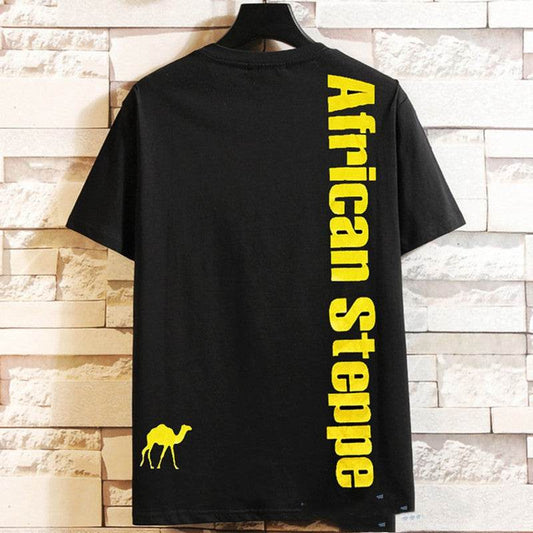 Trendy Men's Hip-Hop Short Sleeve T-Shirt - Loose Fit Geometric Style - Buy Center