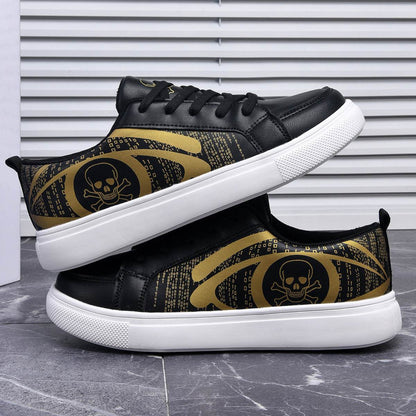 Stylish Plus Size White Leather Flats - Unique Skull Pattern for 2025 - Buy Center