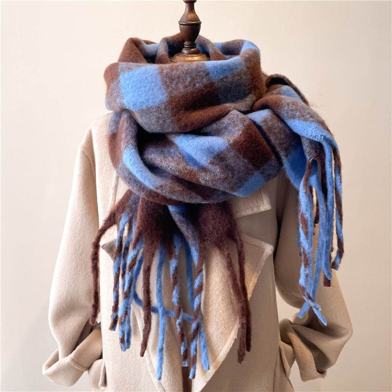 Warm Plaid Winter Scarf for Men & Women - Stylish Knitted Accessory - Buy Center