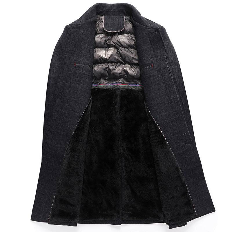 Stylish Men's Wool Overcoat - Elegant Plaid Design for Winter Wear - Buy Center