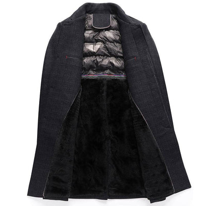 Stylish Men's Wool Overcoat - Elegant Plaid Design for Winter Wear - Buy Center