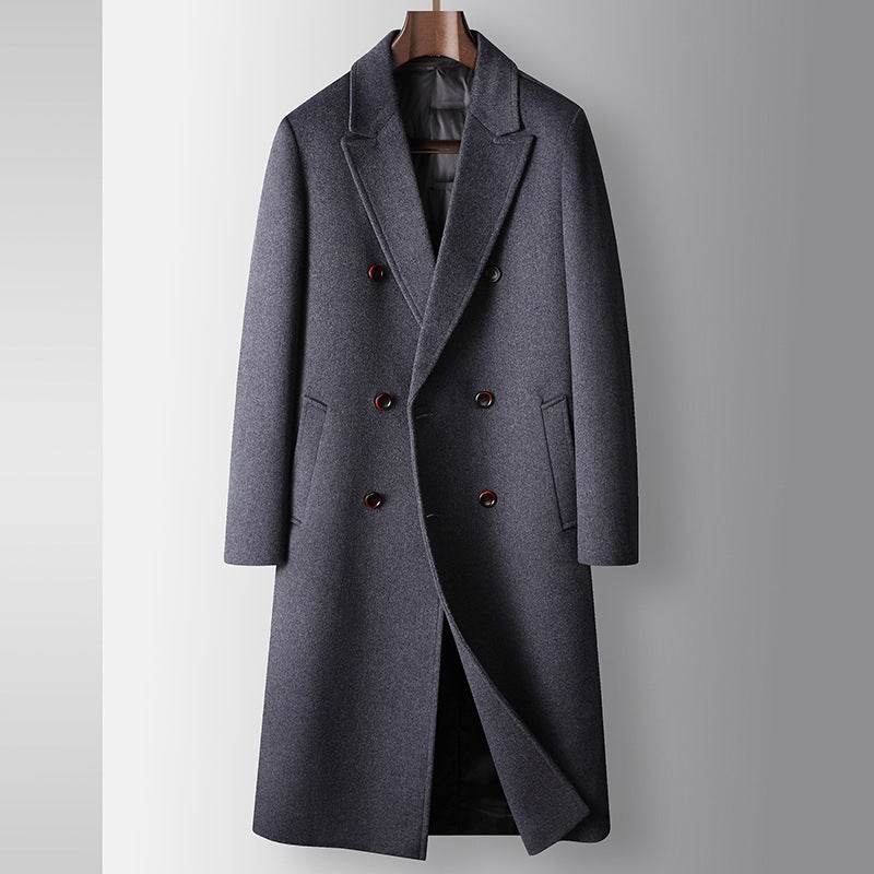 White Duck Down Woolen Coat - Stylish Warmth in Camel, Gray, Black - Buy Center
