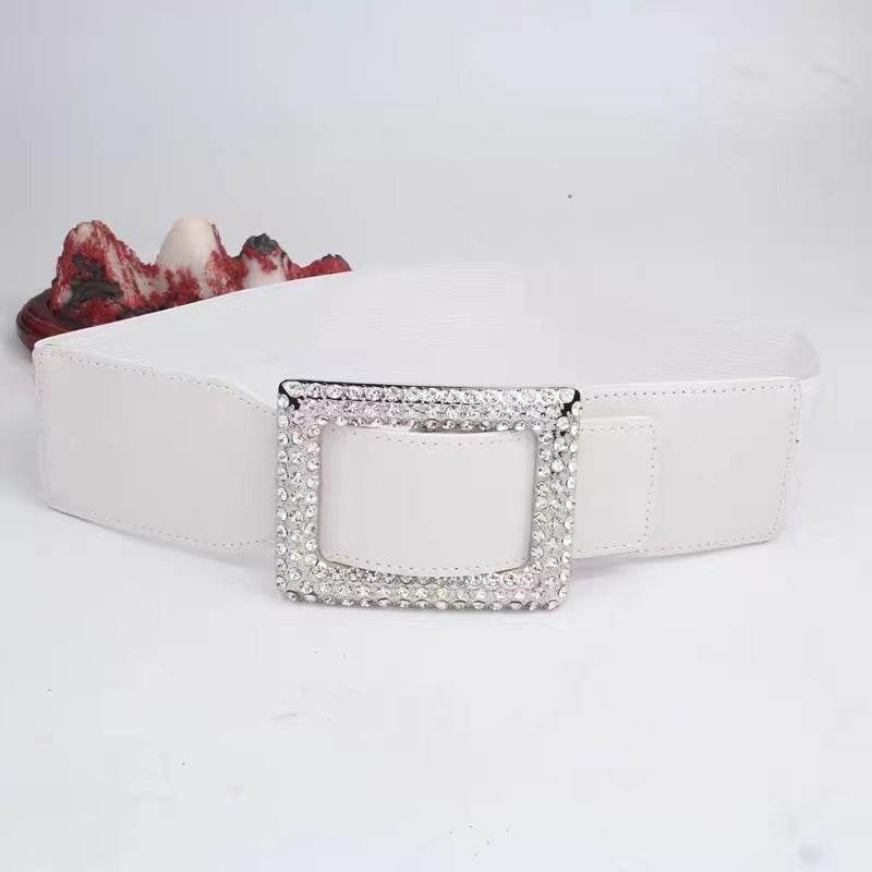 Stylish Wide Belt with Square Buckle - Bohemian & Retro Chic Accessory - Buy Center
