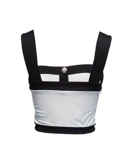 Buycenter Women's Square Neck Color Blocked Sleeveless Vest - Slim Fit - Buy Center