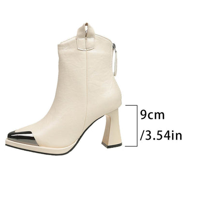 Women's Plus Size Retro Mid-Calf Boots - Pointed Toe & Chic High Heels - Buy Center