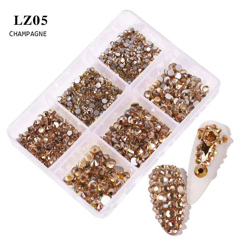Nail Art Flat Rhinestone Set - Mixed Color Glitters for Stunning Manicures - Buy Center