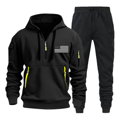 Autumn Winter Multi-Pocket Hoodie Suit - Stylish Sportswear for Men - Buy Center