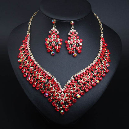 Buy Center Creative Crystal Collarbone Necklace & Earring Set - Fashion Jewelry - Buy Center
