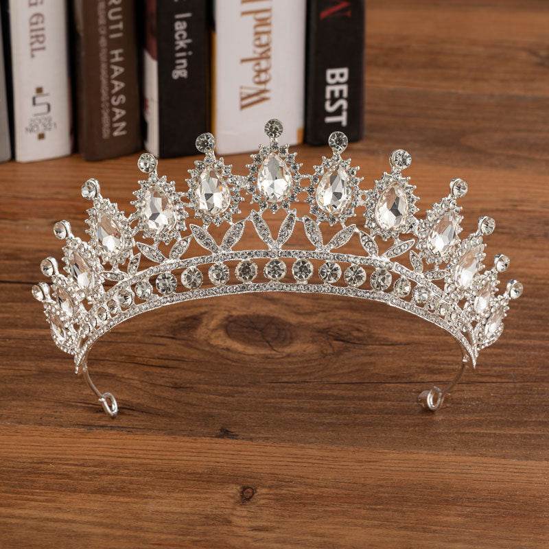 Elegant Bridal Crown with Matching Jewelry - Alloy Diamond Headdress - Buy Center