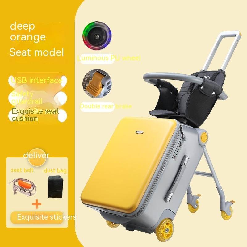Multifunctional Children's Trolley Case - 20-Inch Stylish Yellow Luggage - Buy Center