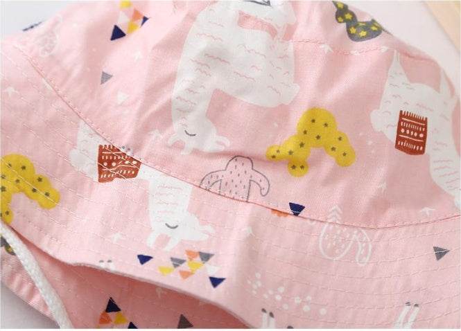 Buycenter Baby Sunshade Fisherman Hat - Flat Top, Pink & Blue Alpaca - Buy Center