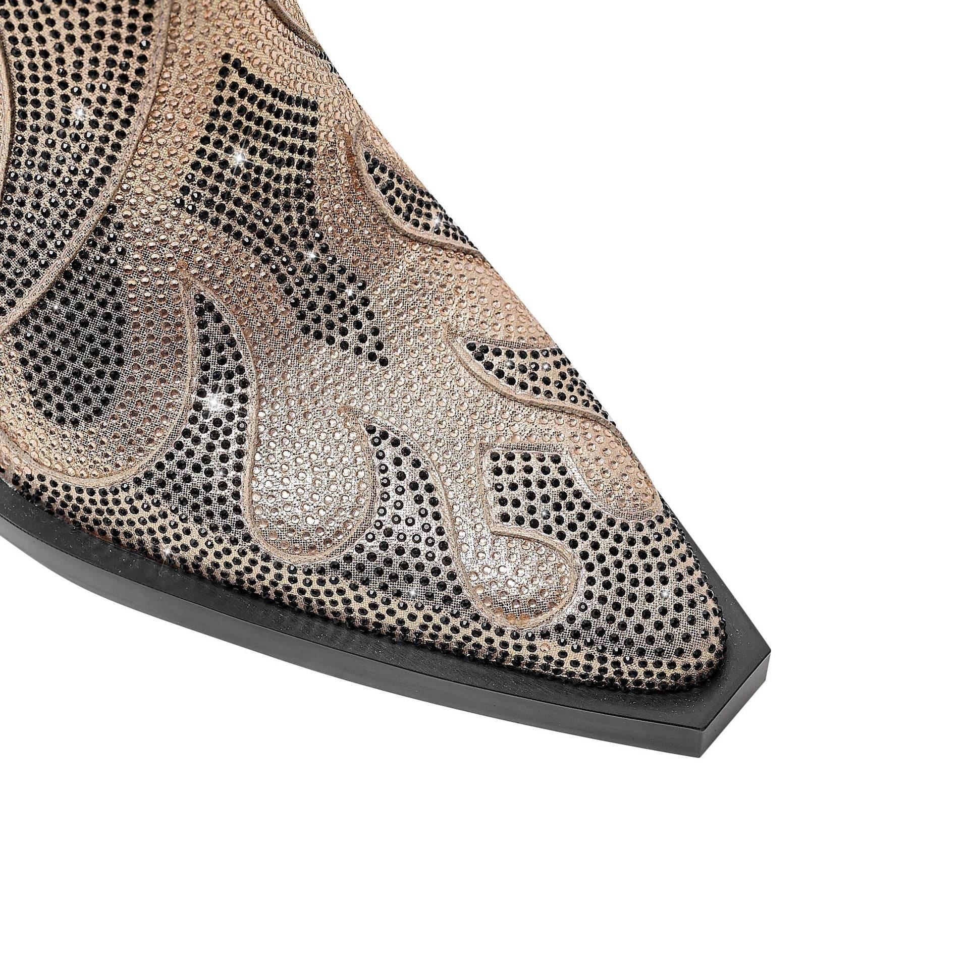 Women's Totem Embroidered Ankle Boots - Gold & Silver Stylish Picks - Buy Center