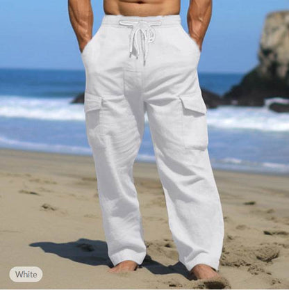 Buycenter Men's Casual Drawstring Pants - Multi-Pocket Summer Wear - Buy Center