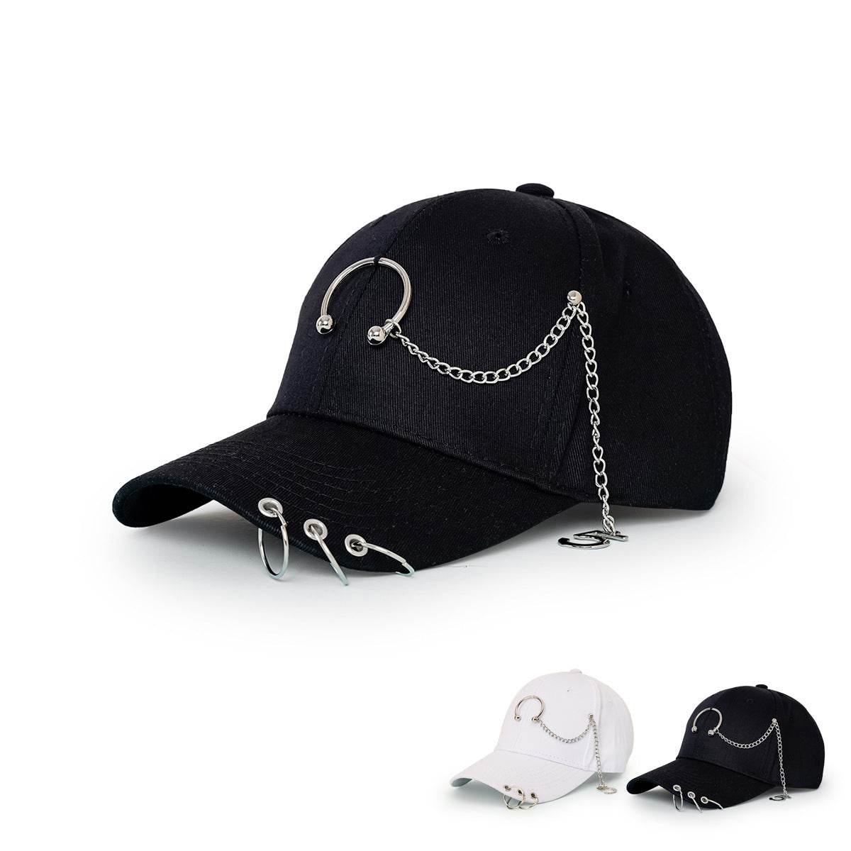 Buycenter Wide-Brimmed Baseball Hat with Chain Hoop - Adjustable Sun Protection - Buy Center