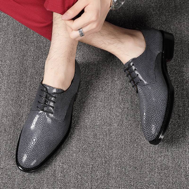 Buycenter Pearl Fish Skin Men's Formal Shoes - Stylish Low Heel Design - Buy Center