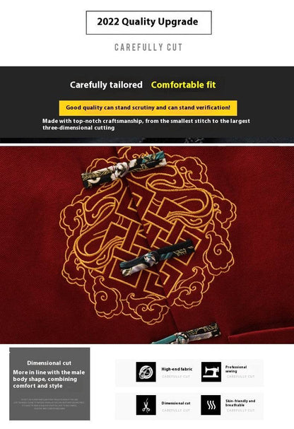 Buycenter Embroidered Chinese Coat - Stylish Buckle Design in Various Colors - Buy Center