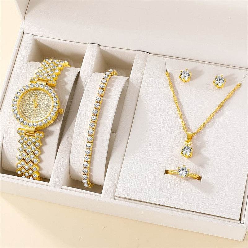 Buy Center 5-Piece Jewelry Set - Elegant Bracelet, Necklace & Watch - Buy Center
