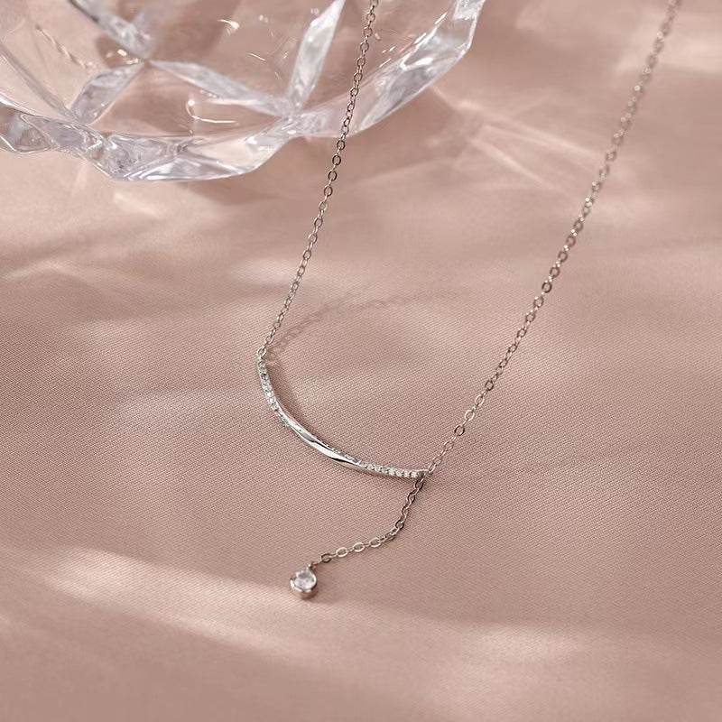 Buycenter Sterling Silver Necklace - Elegant Smile Tassel Design - Buy Center