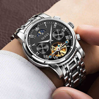 Men's Waterproof Mechanical Watch - Full-Automatic Stainless Steel Design - Buy Center