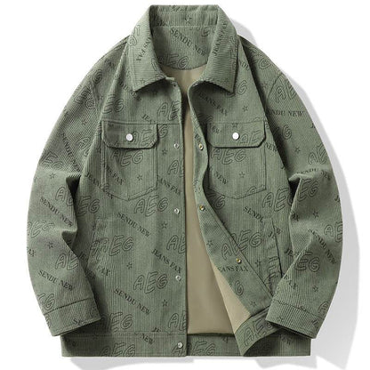 Trendy Men's Lapel Casual Jacket - Lightweight Corduroy Blazer for Youth - Buy Center