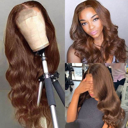 Brown Human Hair Wig - 13x6 Headgear, 150% Density Fashion Style - Buy Center