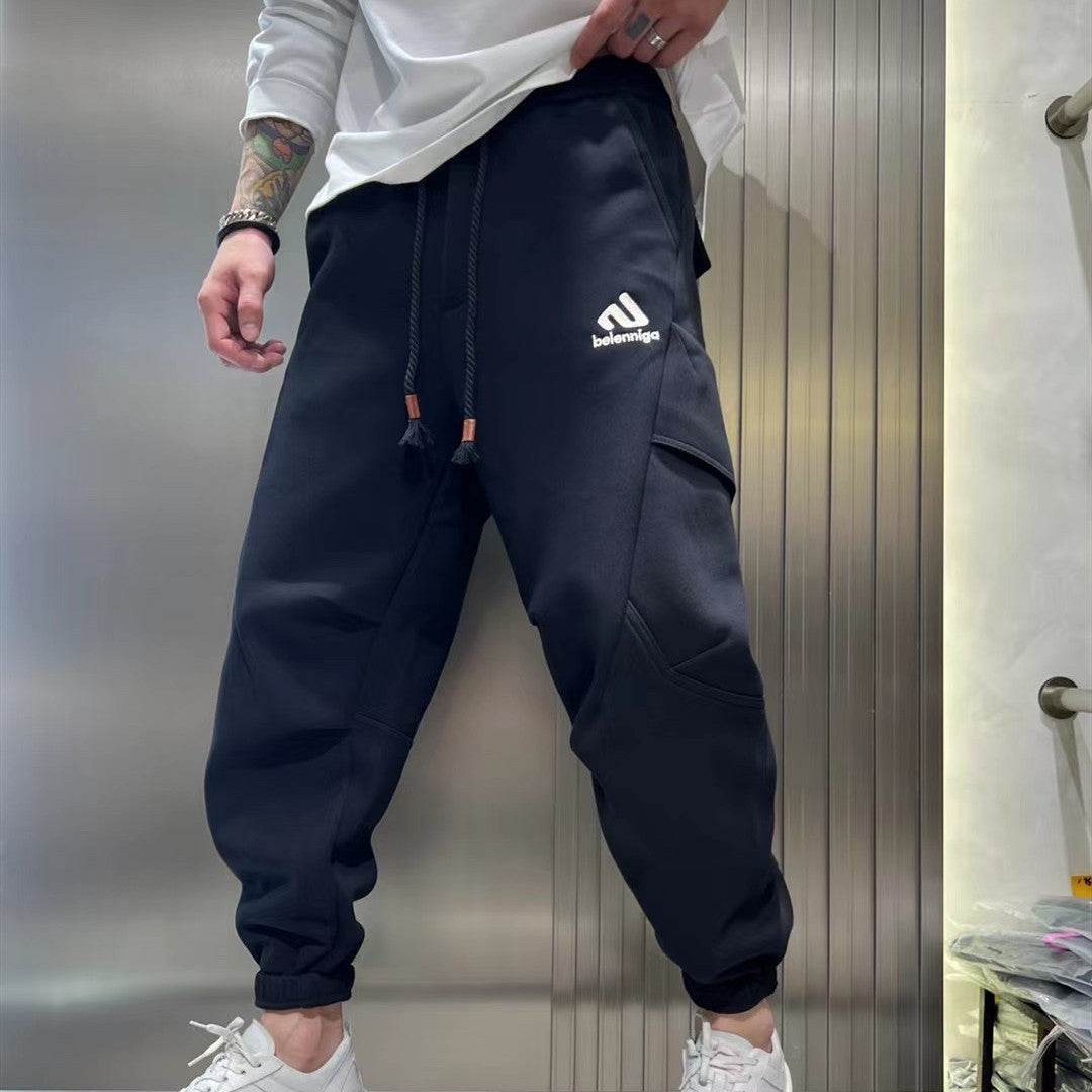 Bunched Feet Fleece Cargo Pants for Men - Stylish & Cozy Microelastic Design - Buy Center