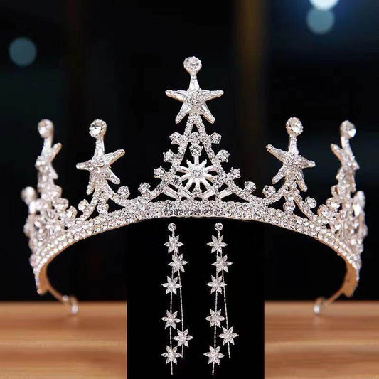 High-Grade Alloy Bridal Crown Headdress - Luxury Silver & Gold Finish - Buy Center