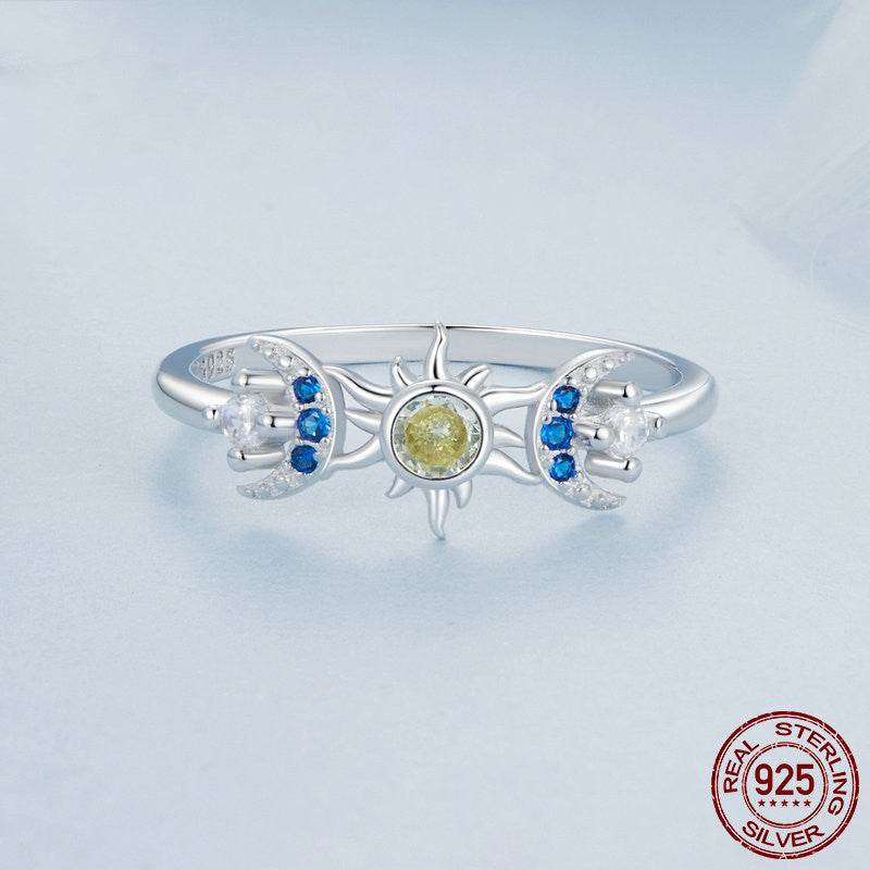 S925 Sterling Silver Sun and Moon Ring - Unique Engagement Jewelry 2025 - Buy Center