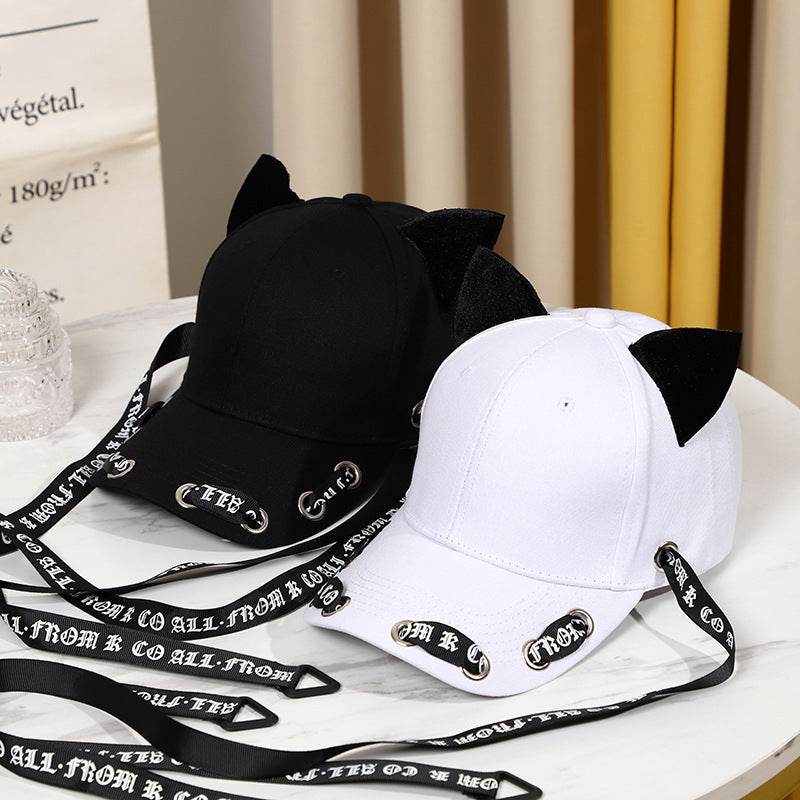 Adjustable Velvet Cat Ears Baseball Hat - Cotton Fashion Accessory for Cat Lovers - Buy Center