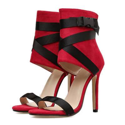 Open Toe Woven Stiletto Heels - Women's Suede Fashion Pumps 2025 - Buy Center