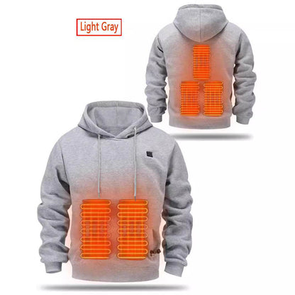 Men's USB Heating Brushed Hoodie - Warm Pullover for Cold Weather 2025 - Buy Center