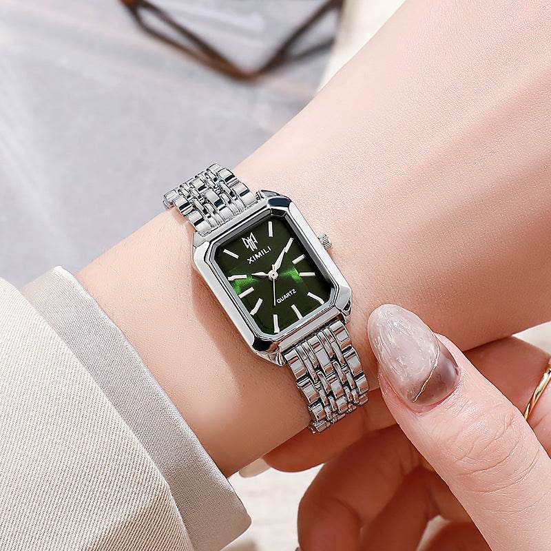 Elegant Women's Dress Watch - Square Steel Strap in Stylish Colors - Buy Center